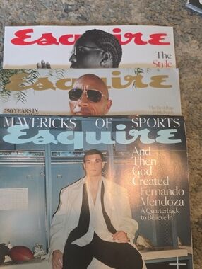 Esquire Magazine Lot - Cover Collection with Blue, White, Gold Accents